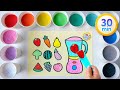 Sand painting kitchen collection for kids  blender mixer fruits  veggies microwave and more