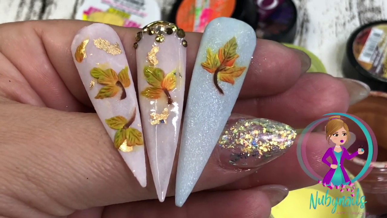 Hojas 🍁 de otoño 🍂 en 3d para uñas - thptnganamst.edu.vn