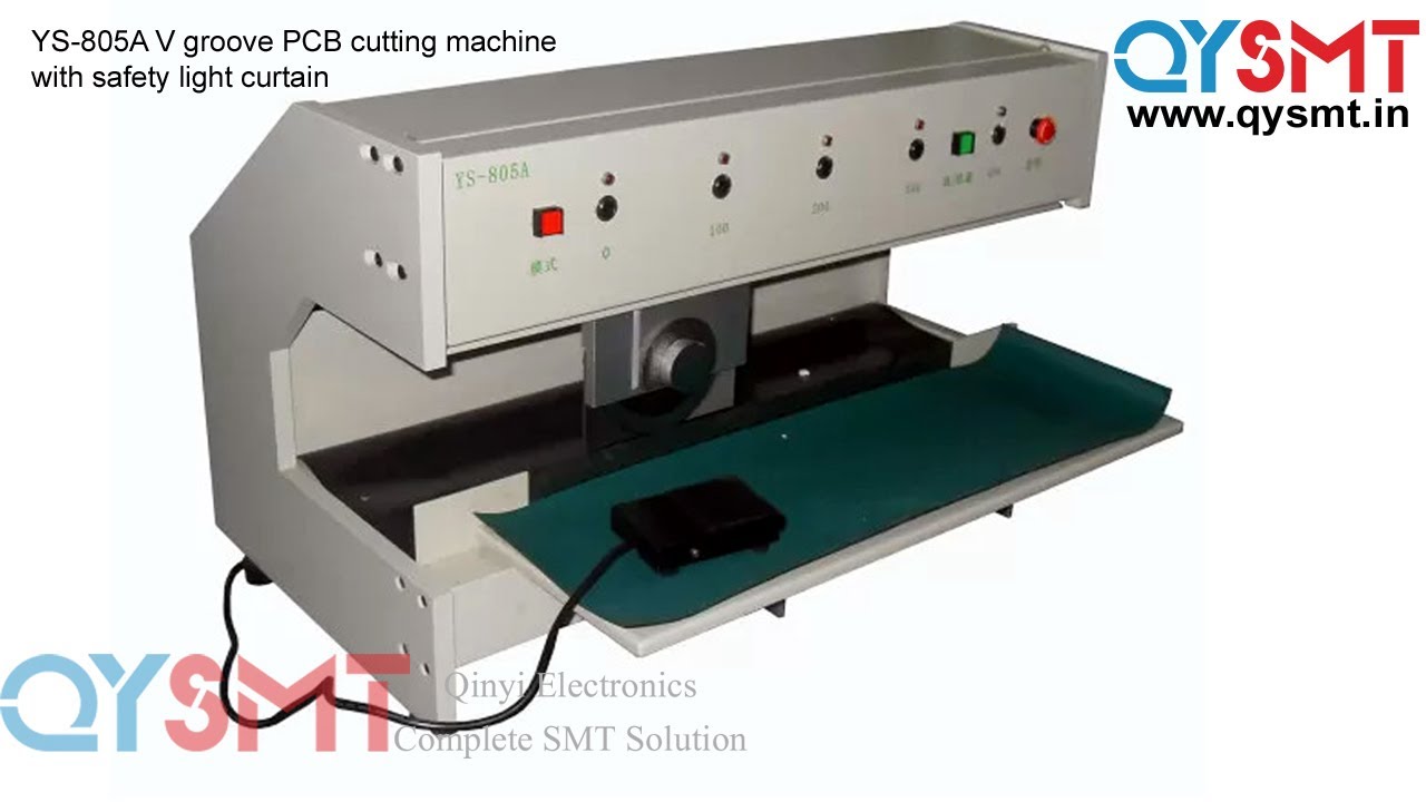 YS 805A V groove PCB cutting machine with safety light curtain - YouTube