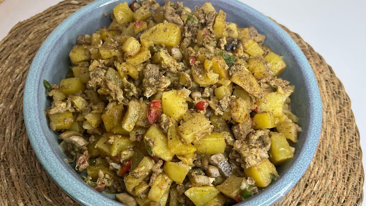 مفركة البطاطا بالفطر 🍄🥔 وصفة   سريعة وسهلة ولذيذة✨