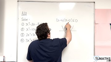 GCSE Maths: A22h-15 Examples of Solving Quadratic Inequalities Part 2