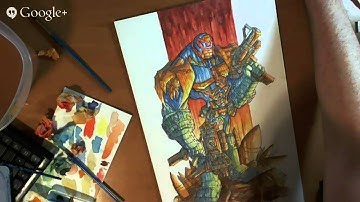 Sketchcraft Live! Lets paint Judge Dredd part 03