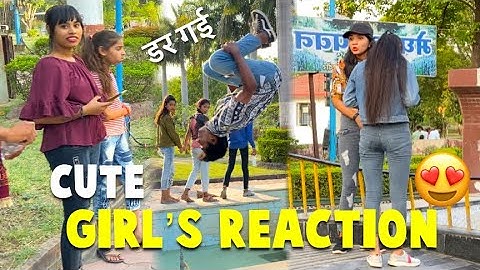 Cute Girl’s reaction😍 Flip’s in public/ hyperhook aashish