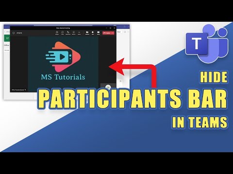 How to HIDE the Participants Bar! - (Microsoft Teams)