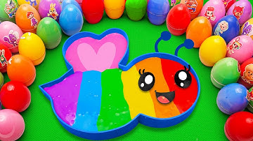 Rainbows Eggs 🌈 Transforming Numberblocks Honeybee with Rainbow SLIME Colorful! Satisfying, ASMR