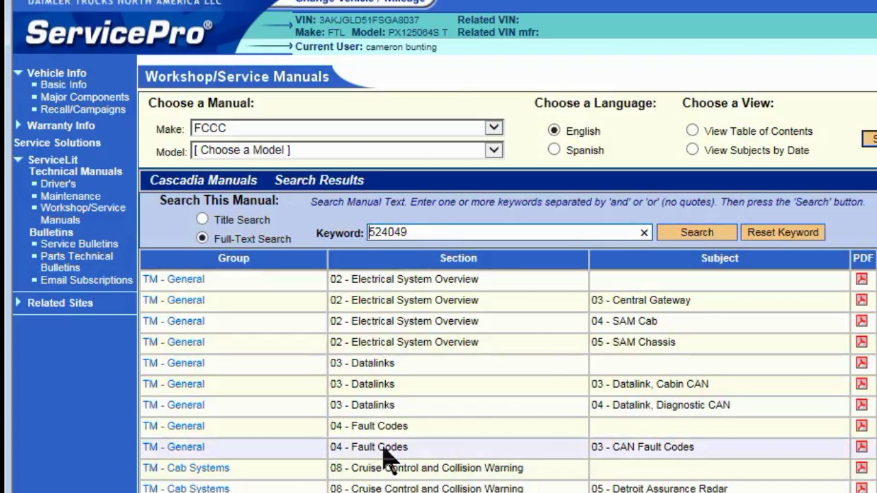 How to look up Freightliner DTCs with Service Pro YouTube