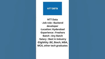 NTT data Back End Developer - I | OFF CAMPUS  | Top companies hiring