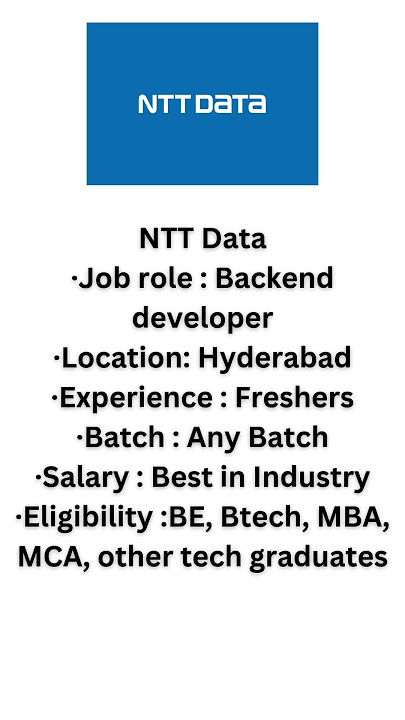 NTT data Back End Developer - I | OFF CAMPUS  | Top companies hiring