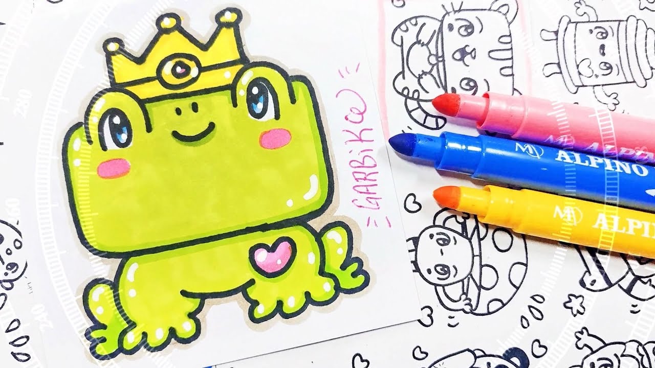 How To Draw a Kawaii Frog - Kawaii Doodles by Garbi KW - YouTube