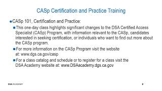 S11 Access CASp Training