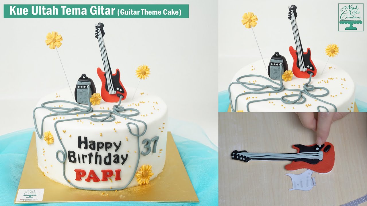 Guitar Cake Design For Boy - Fondant Cake Simple Design (Gitar Cake)