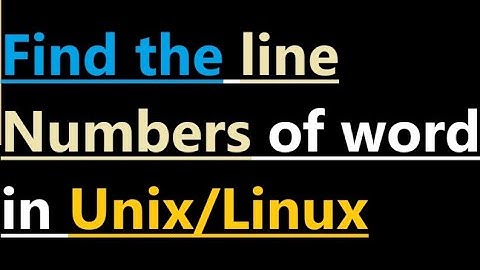 Find line numbers of a word in Unix