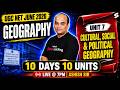 UGC NET Geography Classes |UGC NET Geography Unit 7|Cultural, Social & Political Geography By Ashish