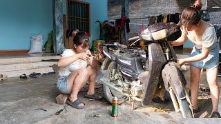 The restoration process of the legendary 20-year-old Enzo Hi motorcycle. Machine repair girl