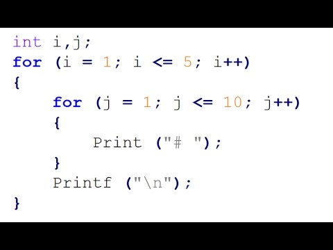 how to use nested for loop in c || youtube 2017