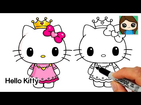 How to draw hello kitty coloring and drawing for kids - YouTube