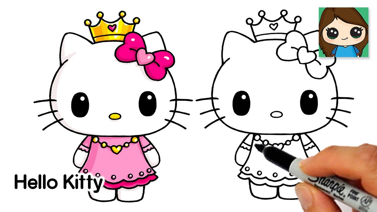 How to Draw Princess Hello Kitty  - YouTube