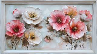 Wonderful flower painting with white frame for tv | TV art screensaver | 5 hours | Frametv