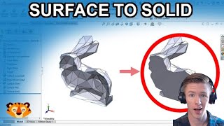 SOLIDWORKS Converting Surfaces to Solids (multiple methods)