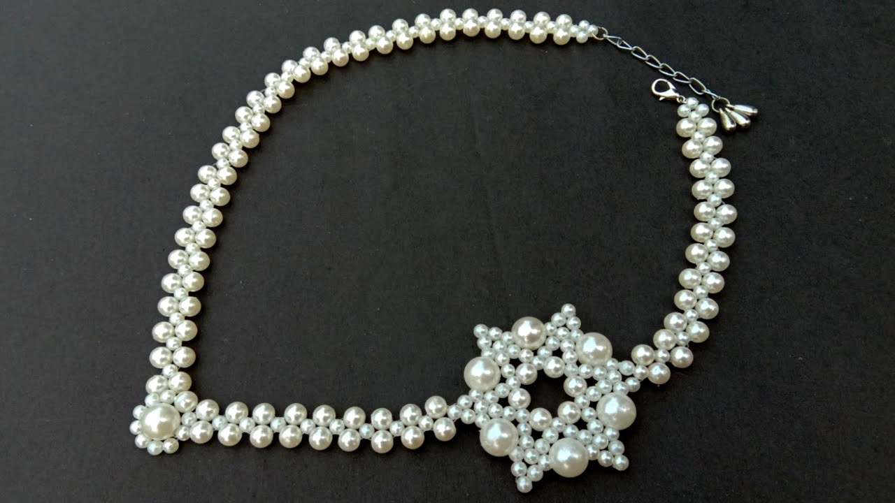 How To Make//Beautiful Pearl Necklace//Bridal Necklace Making// Useful & Easy