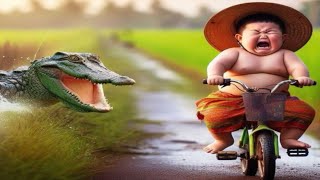 Monk_and_crocodile | so little cute monk 😝😘😋 | so cute little monk | #cute #youtube #video #shivi