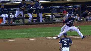 STL@MIL: Hazelbaker tallies hit after call overturned