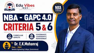 NBA GAPC 4.0 – Criteria 5 & 6 Explained | Dr. E.K. Mohanraj | Nandha Engineering College