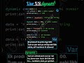 Var vs Dynamic in Dart | Dart Programming Explained in few Seconds #coding #dart #flutter