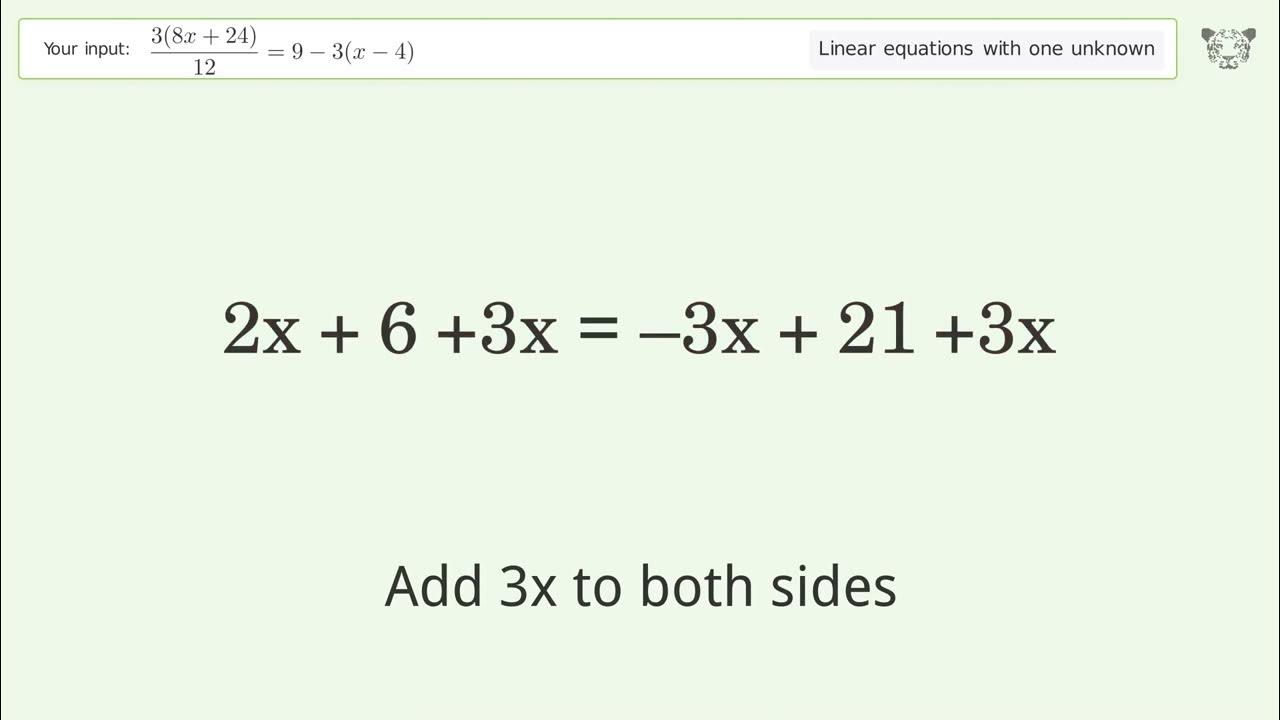 Linear Equation With One Unknown Solve 3 8x 24 12 9 3 x 4 Step by linear-equation-with-one-unknown-solve-3-8x-24-12-9-3-x-4-step-by