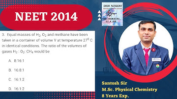 Equal masses of H 2​  ,O 2​   and methane have been taken in a container of volume V at temperature
