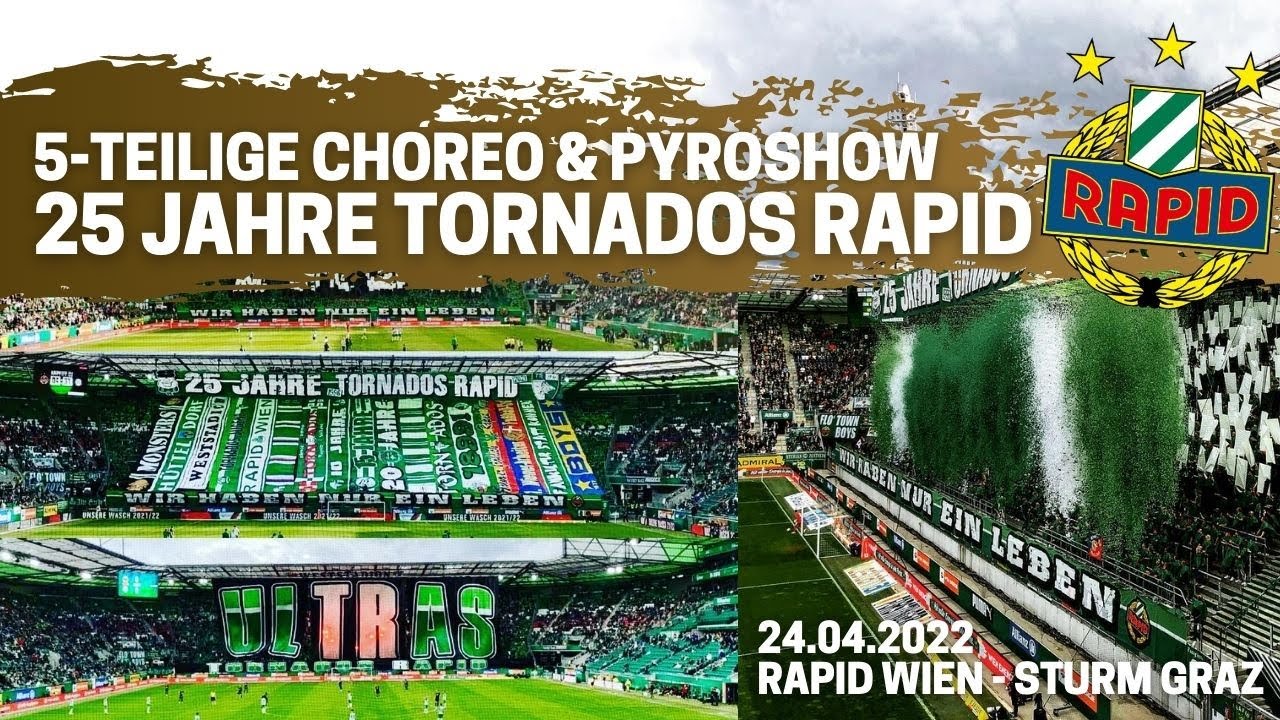25 Jahre Tornados Rapid! Ultra Gruppierung feiert Jubiläum mit 5-teiliger Choreografie & Pyro (Wien)