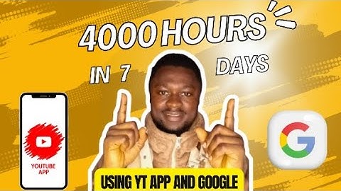 Newest way to get 4000 watch hours using Google and YouTube app only. 