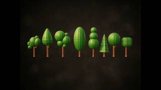 🌲 Stylized Low Poly Trees Pack - 8 Geometric Nature & Forest Assets