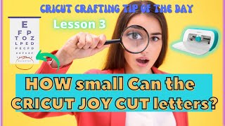 HOW SMALL CAN THE CRICUT JOY CUT LETTERS ? 🧐 Let’s find out in Lesson 3 screenshot 5