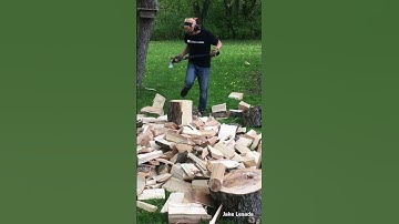 Wood Splitting Firewood Easy Way with Axe and Flick Technique.