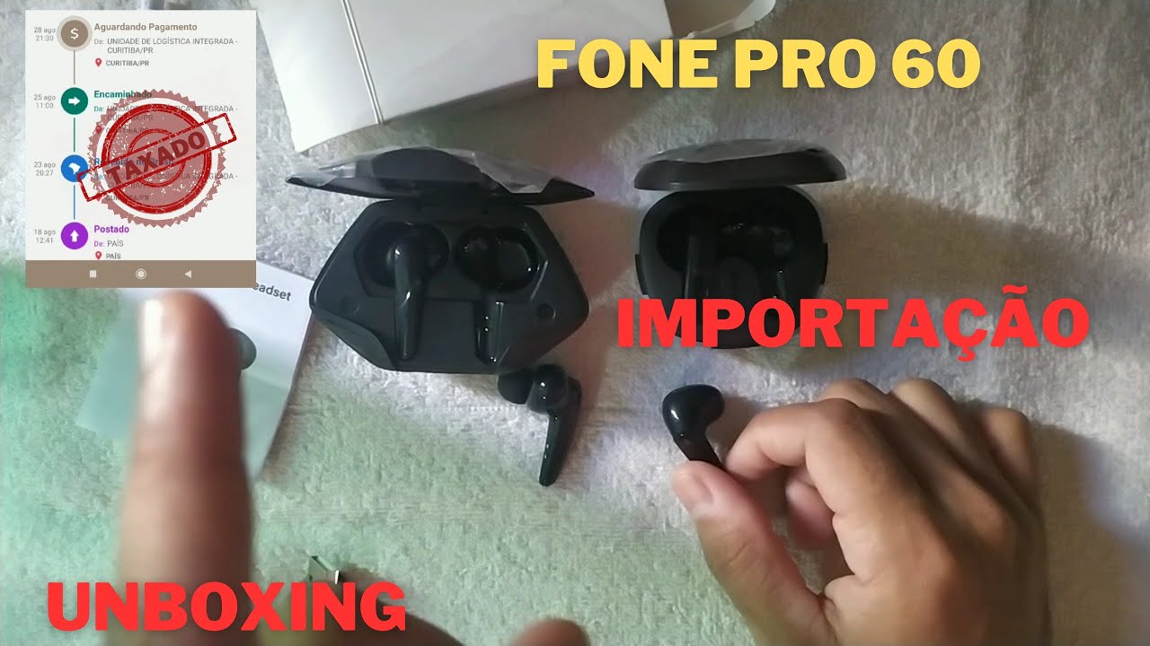 Fone bluetooth Pro 60 Aprova d'água!?Fui taxado!? 