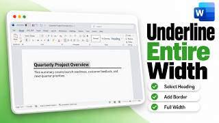 Information How to Underline a Whole Line in Word (Full Width Emphasis) News