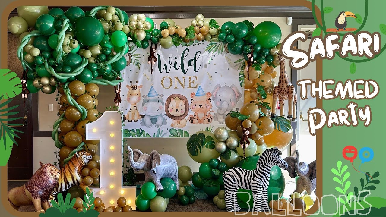 Jungle Safari Themed Party / Balloon Decorations / 1st Birthday Decor