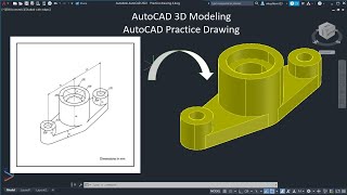 AutoCAD 3D tutorial for beginners / AutoCAD 3D practice drawing / AutoCAD 3D Modeling