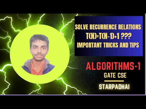 Algorithm Time Complexity and Recurrence Relation|| GATE CSE ...
