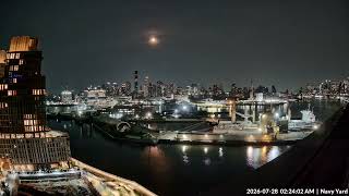 Moonset over the East River — July 27, 2026 | NYC Night Time Lapse in 4K