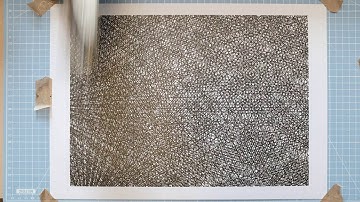 Penplotting 1,850 lines, TIME-LAPSE geometric pattern.