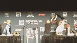 McGregor vs Alvarez at the UFC 205 press conference!