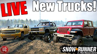 SnowRunner LIVE: NEW CONSOLE MODS & MORE! NEW JEEP GLADIATOR, OBS Chevy 3500, DURAMAX & MORE!