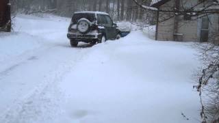 2014.01.25 Plowing With My Geo Tracker in West Michigan