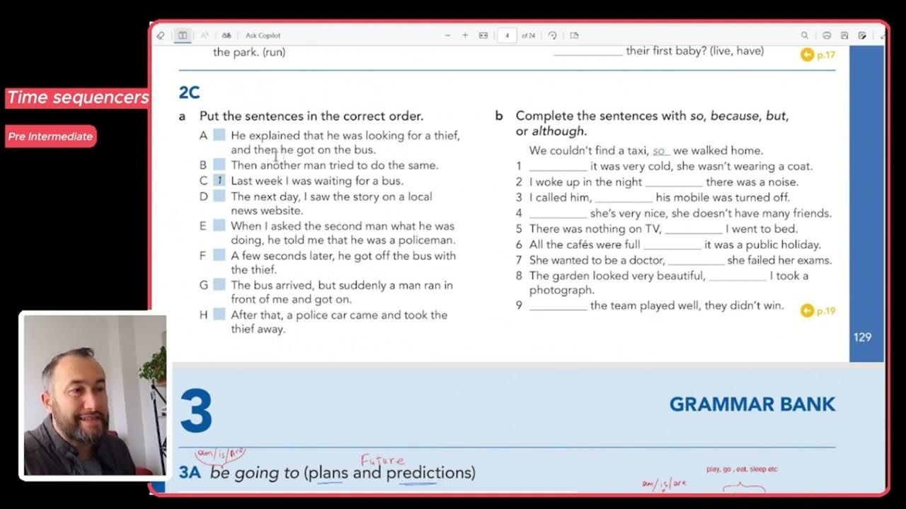 Pre-Intermediate, English File, Grammar 2C, Time sequencers + Exercise ...