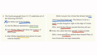 ACT Practice Exam - Reading Passage 1 Question 4