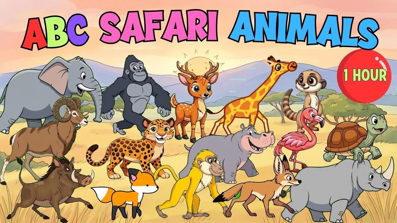 Safari Animal Sounds Song for Kids | ABC Learn Wild Animal Names & Sounds for Toddlers