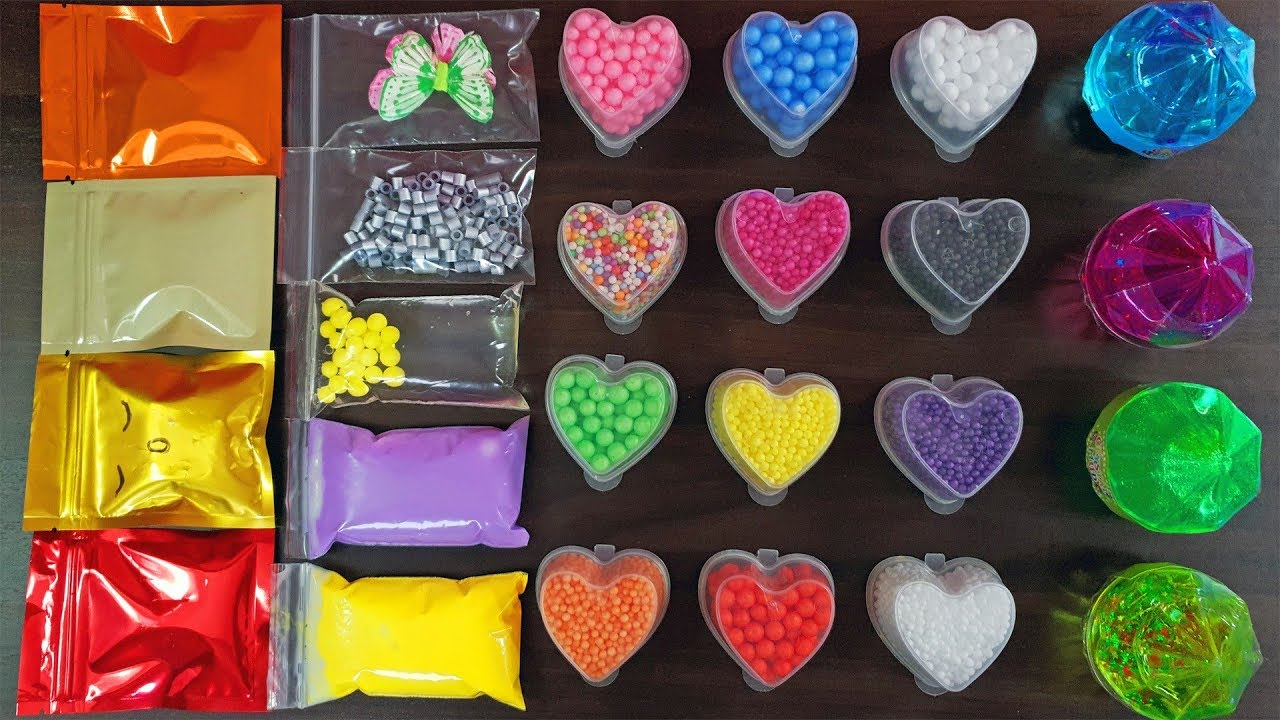 Making Slime With Bags Floam And Store Bought Slime - YouTube