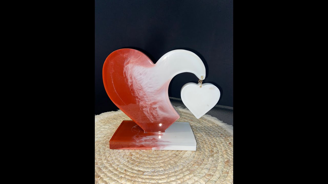 Double coeur rouge et blanc